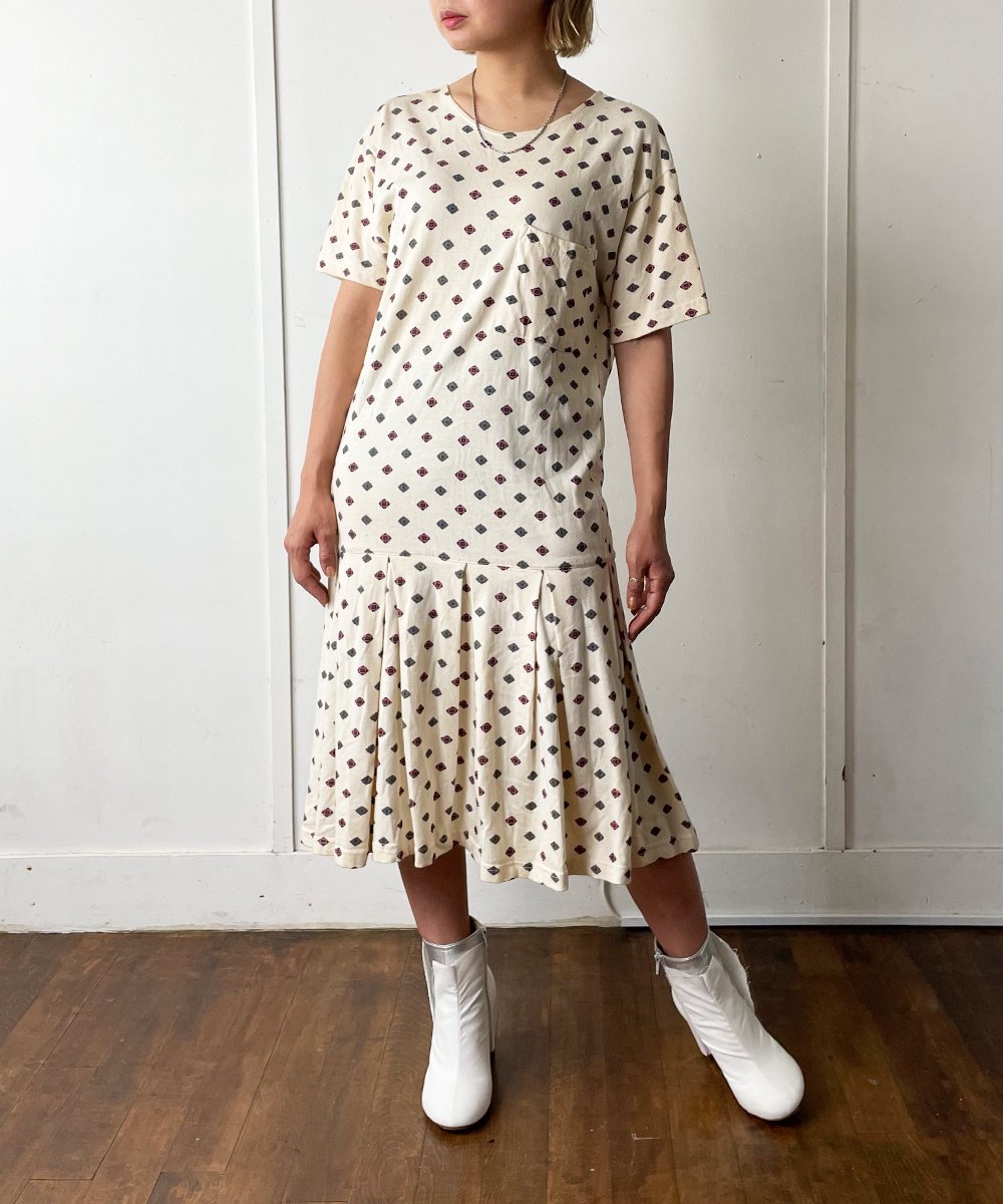 【P-11】Cotton Pocket Vintage dress