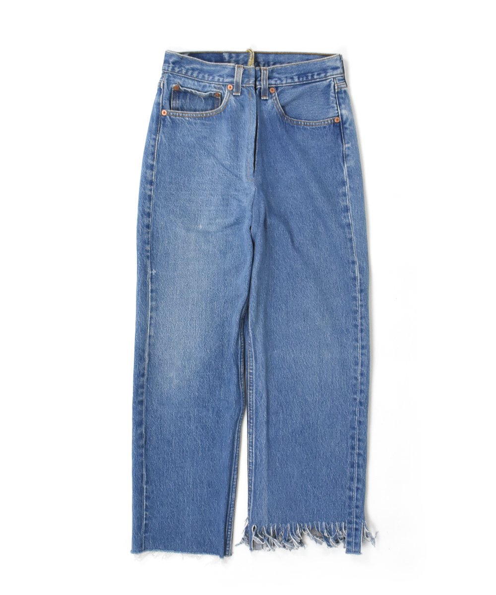 77circacirca make fringe denim pants (Short / Blue)