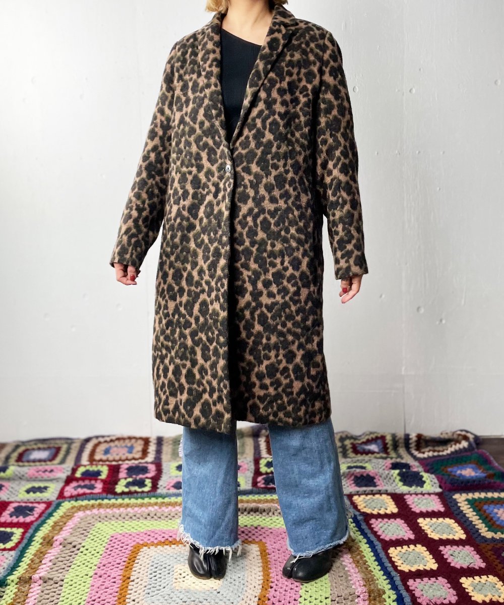 【P-11】Leopard & camouflage pattern Vintage Coat