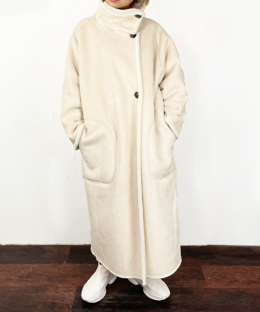 【WoM】LONG ECO MOUTON COAT (Ivory)<img class='new_mark_img2' src='https://img.shop-pro.jp/img/new/icons20.gif' style='border:none;display:inline;margin:0px;padding:0px;width:auto;' />