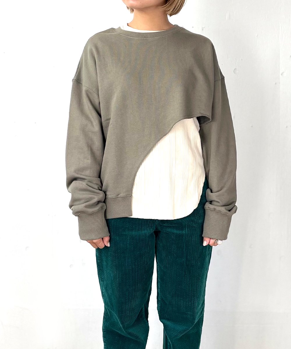 【CHIGNON】Cutting Pullover (Khaki)<img class='new_mark_img2' src='https://img.shop-pro.jp/img/new/icons20.gif' style='border:none;display:inline;margin:0px;padding:0px;width:auto;' />