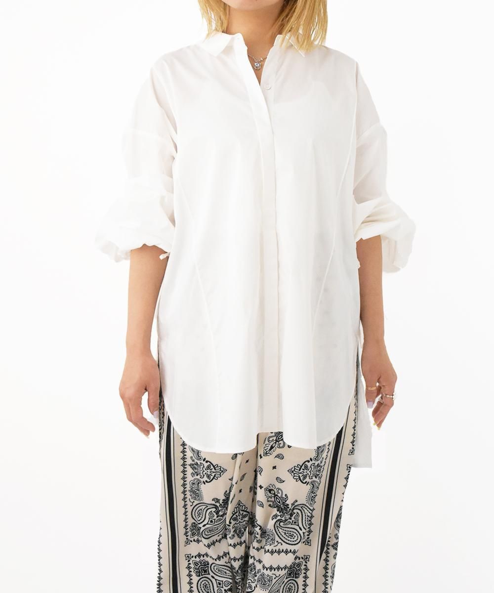 CHIGNONVolume Sleeve Shirt (White)