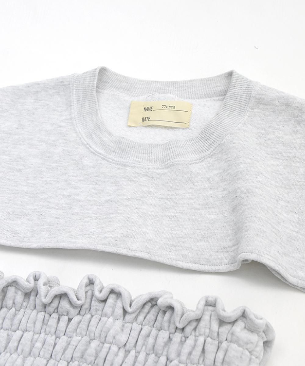 【77circa】circa make separate shirring sweat top (Gray) -RAYDY-レイディオフィシャルサイト