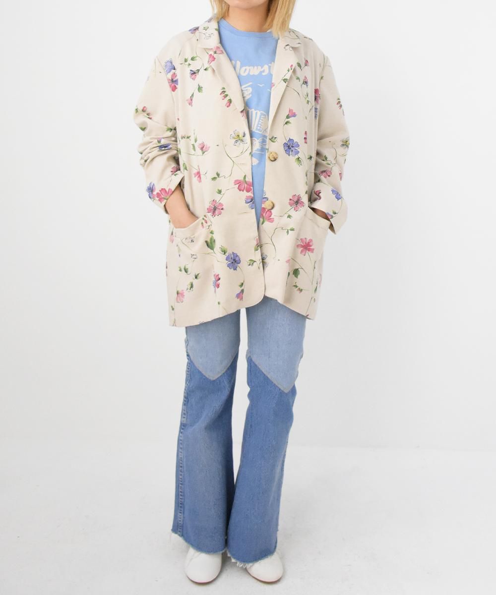 P-11Flower Design Spring Jacket / Made In U.S.A.