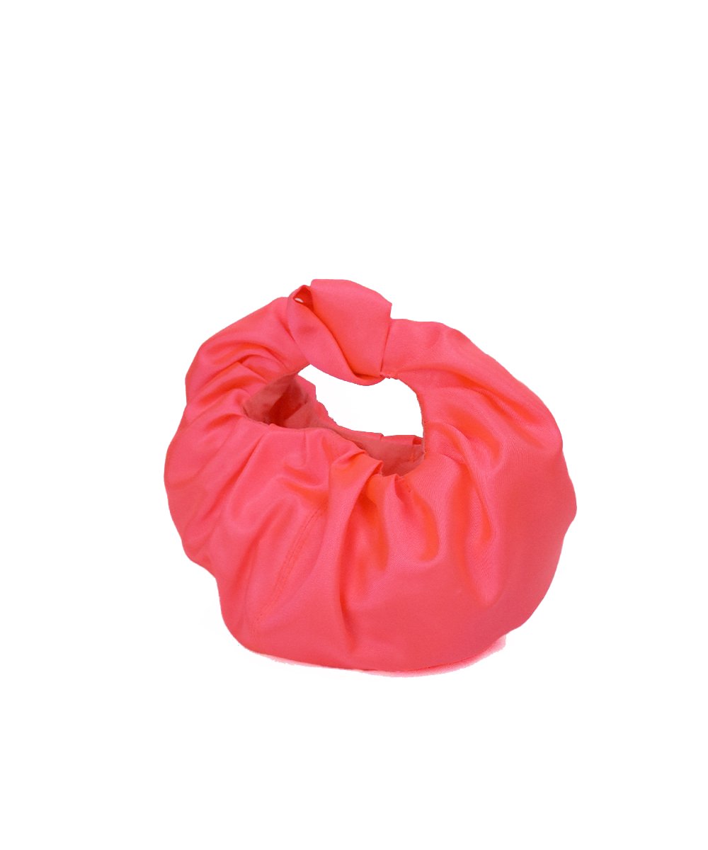 【HELOYSE】Croissant Shantung Neo Mini Bag (neon Peach)