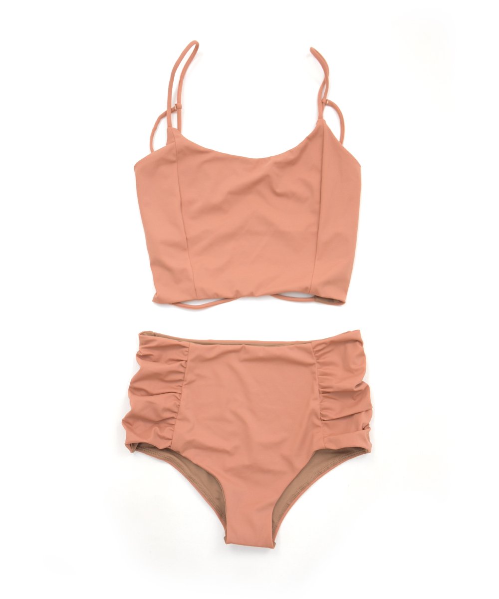 【Q.HEART】 Bikini Set/ Back Ladder&Side Gather (T.pink)-RAYDY-レイディオフィシャルサイト