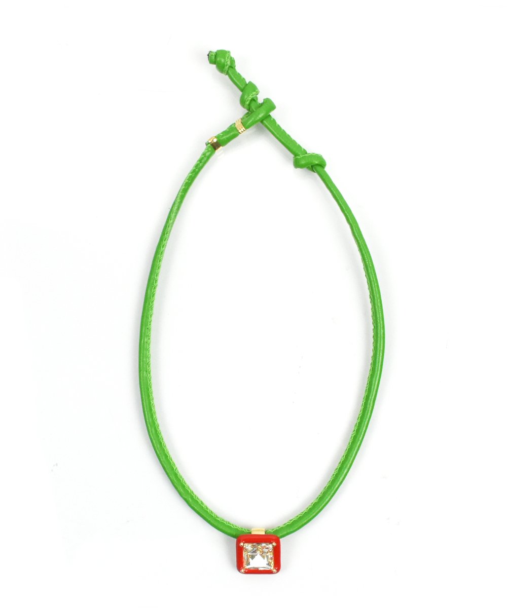 Faux Leather Necklace<img class='new_mark_img2' src='https://img.shop-pro.jp/img/new/icons56.gif' style='border:none;display:inline;margin:0px;padding:0px;width:auto;' />