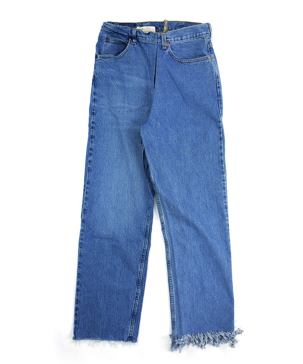 77circa】Circa Make Fringe Deim Pants (Long /Blue)-RAYDY-レイディ