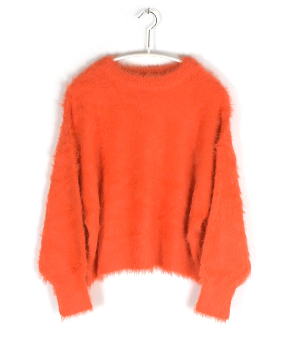 【RAYDY】Short Shaggy Knit (Orange)