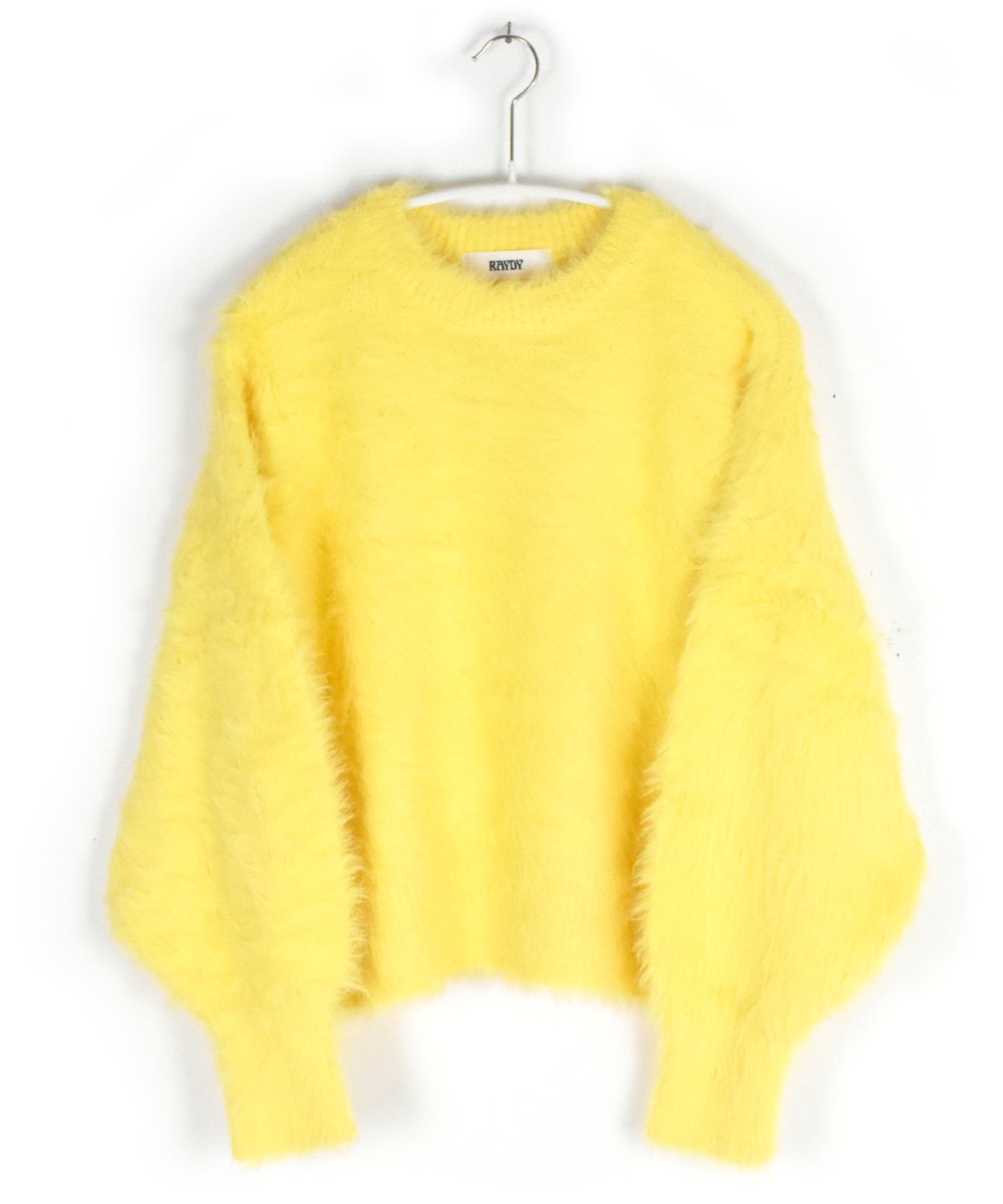 【RAYDY】Short Shaggy Knit (Lemon Yellow)