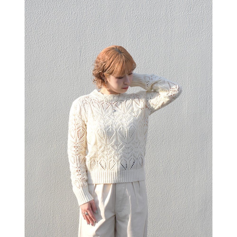 【RAYDY】Spring Punching knit (Ivory)