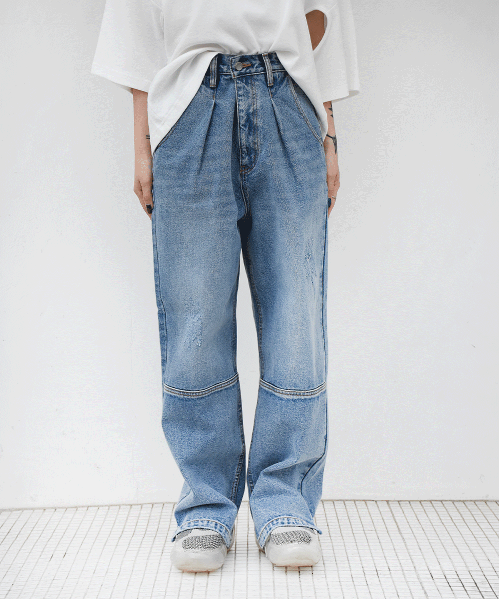 YENNHIGH RISE TUCK WIDE PANTS  (L/GRAY)<img class='new_mark_img2' src='https://img.shop-pro.jp/img/new/icons8.gif' style='border:none;display:inline;margin:0px;padding:0px;width:auto;' />