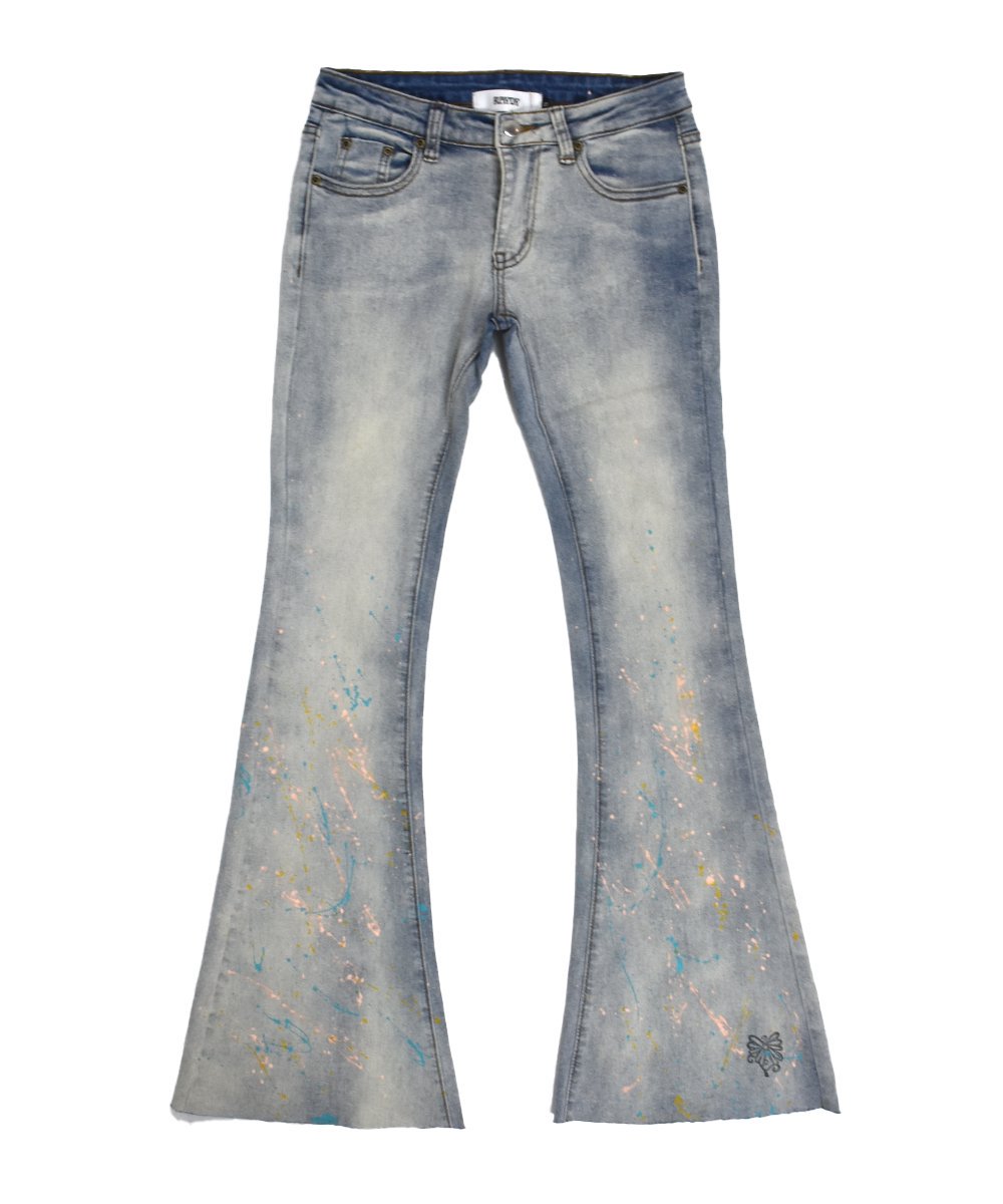 RAYDYHand Painted Flare Pants (Light Blue)