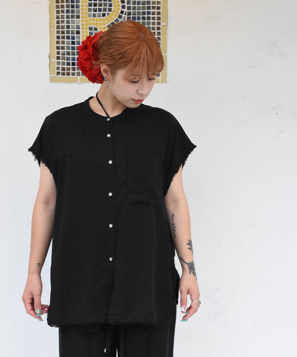CHIGNONWash French Shirt (Black)<img class='new_mark_img2' src='https://img.shop-pro.jp/img/new/icons20.gif' style='border:none;display:inline;margin:0px;padding:0px;width:auto;' />