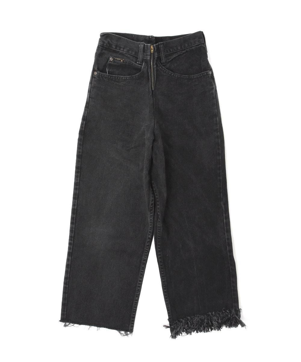 77circacirca make fringe denim pants (Short / Black)