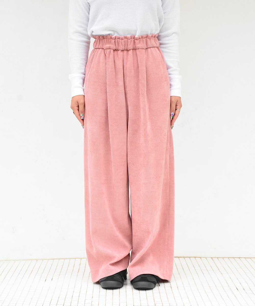 CHIGNONCorduroy Easy Pants (Pink)<img class='new_mark_img2' src='https://img.shop-pro.jp/img/new/icons8.gif' style='border:none;display:inline;margin:0px;padding:0px;width:auto;' />