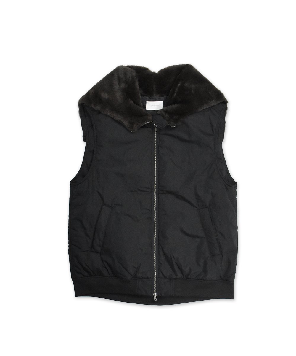 CHIGNONHood zip mod vest (Black)<img class='new_mark_img2' src='https://img.shop-pro.jp/img/new/icons8.gif' style='border:none;display:inline;margin:0px;padding:0px;width:auto;' />