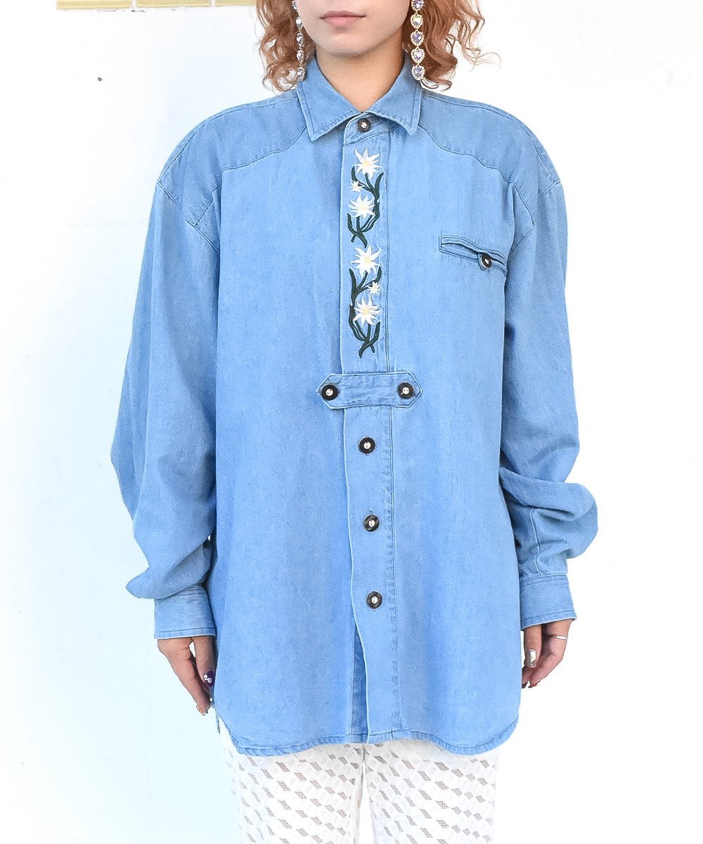 RAYDY VintageVintage Tyrolean Shirt (Denim)<img class='new_mark_img2' src='https://img.shop-pro.jp/img/new/icons8.gif' style='border:none;display:inline;margin:0px;padding:0px;width:auto;' />