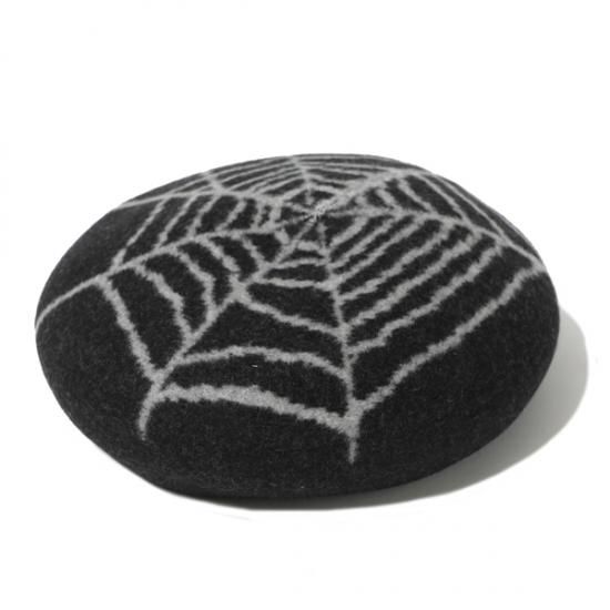 RUDE GALLERY BLACK REBEL】 SPIDER NET BERET - SIDESTAND