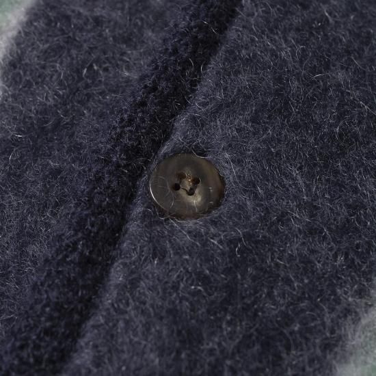 LOST CONTROL】 MOHAIR KNIT CARDIGAN Navy Base - SIDESTAND