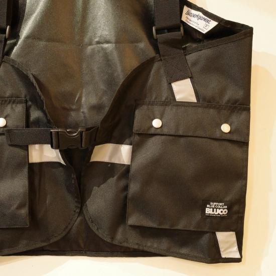 【廃盤】bluco ユーティリティベスト　リフレクター　 黒 BLUCO ブルコ ユーティリティ ベスト UTILITY -VEST SOLID Black