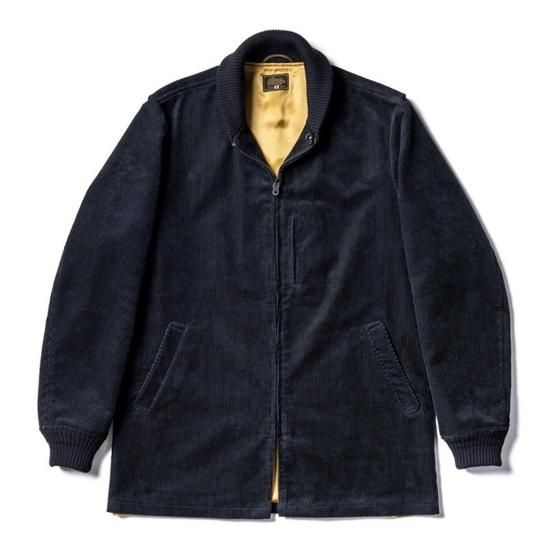 ゲルガ　Pコート　フミヤ着　GERUGA STAND COLLAR OVER COAT <HEAVY MOLESKIN> with WAPPEN (BLACK