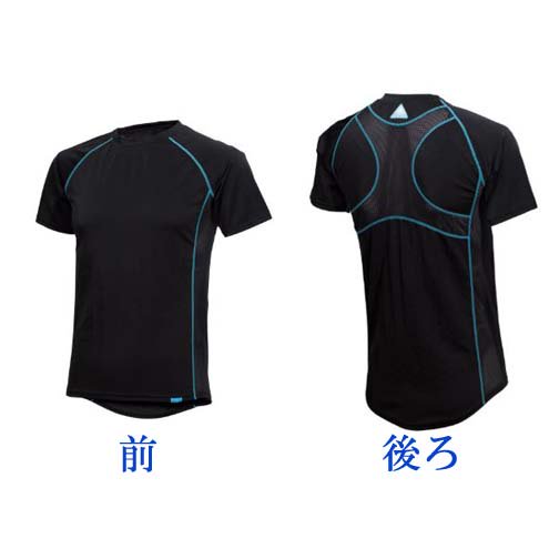 フリーズテック・冷却インナーシャツ半袖/クルーネック・ブラック