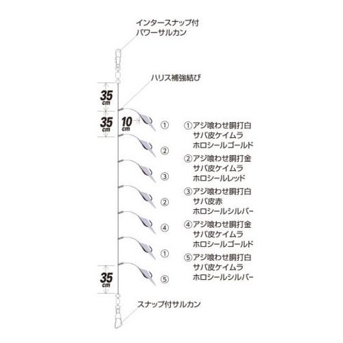 ハヤブサ 船極喰わせサビキ タテ釣りスペシャル ホロフラッシュ