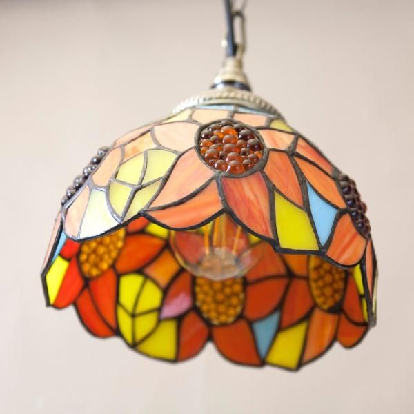 レトロ調 ペンダントライト【LED電球付属】 ティファニー ランプ フラワー レトロ調 ペンダントライト【LED電球付属】 ティファニー ランプ