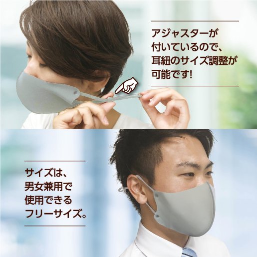 【在庫限りSALE】 100枚 洗えるマスク ポリウレタン UVカット 水着素材 グレー SARATTO MASK〔さらっとマスク〕 フリーサイズ