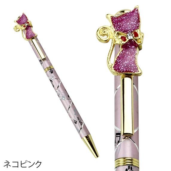 ねこスワロフスキーボールペン - 世界の音楽ギフトショップ