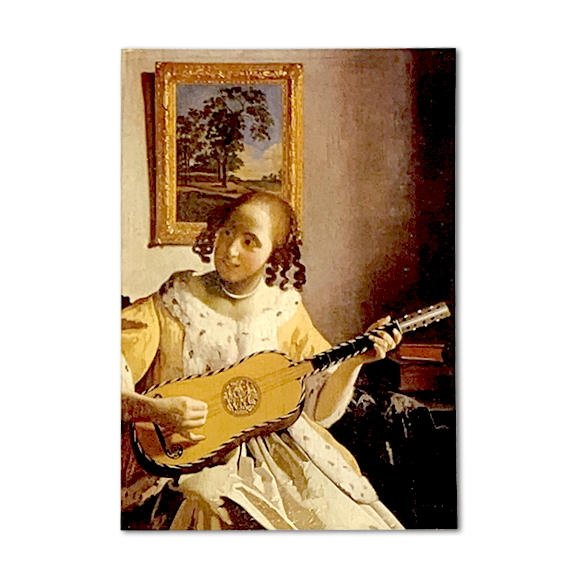 ポストカード フェルメール ギターを弾く女 世界の音楽ギフトショップ レオノーレ