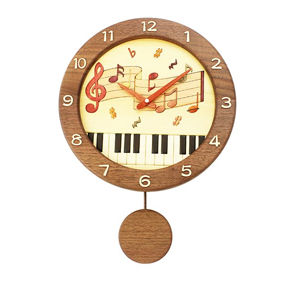寄せ木振り子時計　音符 - 世界の音楽ギフトショップ レオノーレ