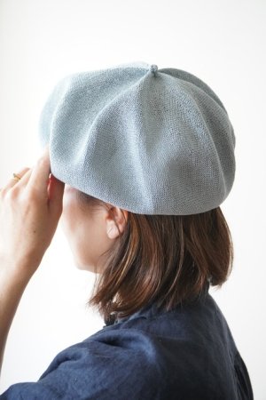 【mature ha.】beret top gather big silk
