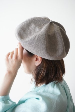【mature ha.】beret top gather big linen