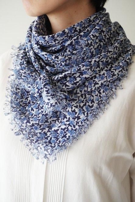 R&D.M.Co-】OLD BLUE GAWZE SHAWL - store room online shop