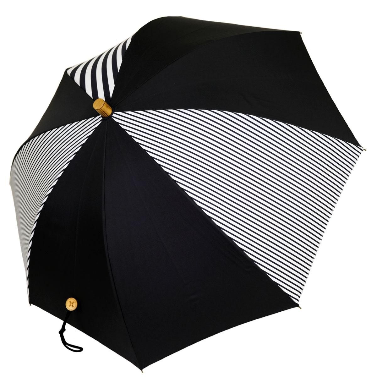 ＋RING coco type-1241 晴雨兼用傘 長傘52cm BLK-STP｜プラス