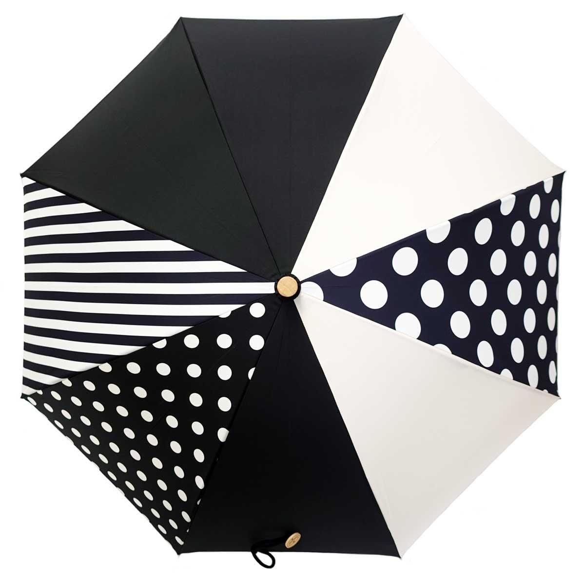＋RING coco type-1331 晴雨兼用傘 長傘52cm BLK/WHT｜プラス