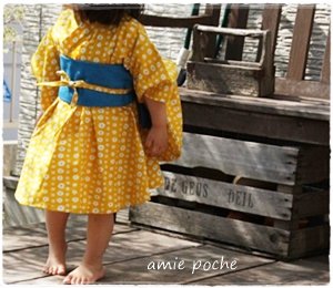 ふれぁ浴衣(帯リボンセット)90〜150 | 着くずれしにくいワンピース浴衣 - pattern shop amie poche