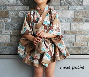 ちあふる浴衣(かざりリボンセット)90～120 - pattern shop amie poche
