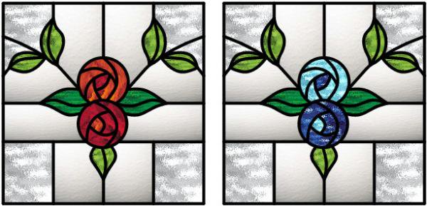 清水様専用のオリジナルオーダー：ステンドグラス 窓 ドア パネル rose ローズ 薔薇 ２枚色違いセットの通販可能商品 SHOPS