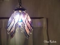 ステンドグラスの青い星のランプ 照明 ブルー