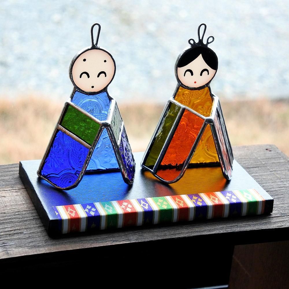 雛人形　ステンドグラス　LED 間接 照明　インテリア　ひな祭り 雛人形ステンドグラスLED 間接 照明インテリアひな祭り