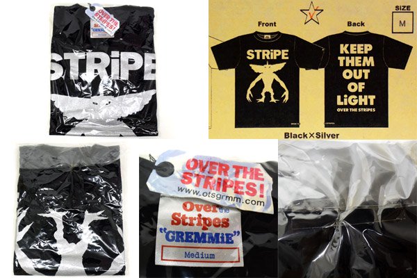 GREMLiNS/グレムリン・OVER THE STRiPES/オーバー ザ ストライプス 「STRiPE/ストライプ・フィギュア＆Tシャツ /ブラック×シルバー/Mサイズ」s04 - KNot a TOY/ノットアトイ