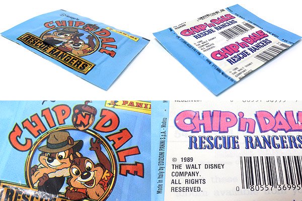 CHIP'N'DALE/チップ＆デール・RESCUE RANGERS/レスキューレンジャーズ(チップとデールの大作戦) 6 ALBUM  STICKERS 1989年 ステッカー1パック6枚セット - KNot a TOY/ノットアトイ