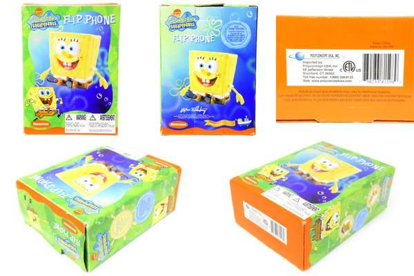 スポンジボブ電話SpongeBob SquarePants Flip Phone Sponge Bob Square Pants Flip-Phone Nickelodeon With Original