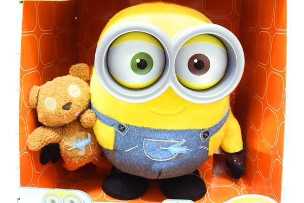 minions/ミニオンズ「MINIONBOB WITH TEDDYBEAR・TALKING WITH GLOWING CHEEKS/ミニオンボブウィズテディベア・トーキング＆ライトアップフィギュア」  - KNot a TOY/ノットアトイ