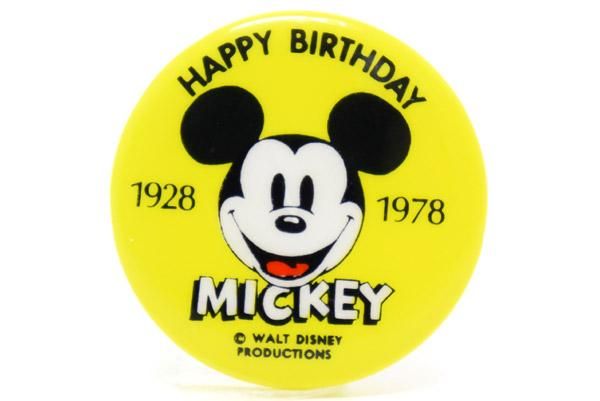 Disney Vintage Button Badge ディズニー ビンテージ缶バッチ Happy Birthday Mickey ハッピーバースデーミッキー 1978年 おもちゃ屋 Knot A Toy ノットアトイ Online Shop In 高円寺