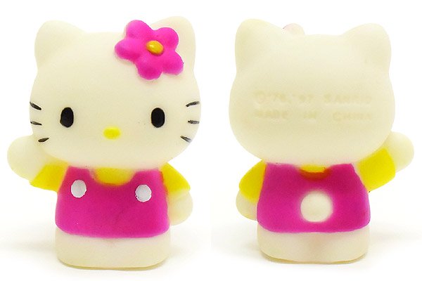 Hello Kitty/ハローキティ・ソフビ人形・ピンクのサロペット・1997年 