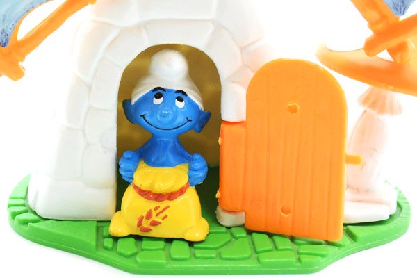 SMURFS/スマーフ・Kinder Surprise Maxi Eggs/キンダーサプライズマキシエッグ・ドールハウスプレイセット 「風車小屋」  一部シール欠品 - KNot a TOY/ノットアトイ